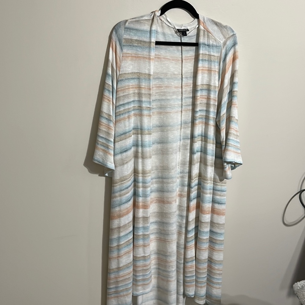 2x long length multi coloured cardigan
